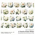 Ruban décoratif PET à fleurs blanches de 50mm de large pour scrapbooking créatif - Une Touche De Blanc Pur (5844673004746)
