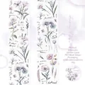 Floral PET tape with purple flower motifs and shell light finish for journaling - 60mmx2m / Purple Mist Bell