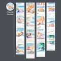 Nastro washi a tema gatto costa estiva con motivi da spiaggia e gatti arancioni 40mm - Costa Estiva