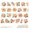 Variante de ruban PET floral avec roses vintage et feuilles vertes en largeur 50mm - Mer De Fleurs Qui S'étend (5844673004747)