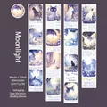 Cat and moonlight themed washi tape, 40mm width with dreamy illustration for journaling - Under the Moonlight