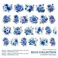 Ruban adhésif PET à motif de roses bleues, longueur 2m pour décorations DIY - Bleu Limité (5844673004750)