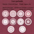 Lace garlands floral scrapbooking stickers made of white kraft paper with mandala patterns - Lace Wreath