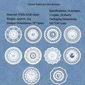 Vintage blue mandala lace stickers 20pcs set with nordic floral designs for journaling - Buds Like a Dream