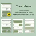 Retro klavergroene notitieblok stickers van wit kraftpapier voor DIY scrapbooking - Klaver Groen