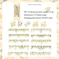 Blumen-PET-Sticker mit gelben Rosen und Bordüren für DIY-Scrapbooking, Set mit 15 Stück - Blumen Zitronen Traum