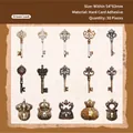 Retro hollow crown key and lock stickers on parchment paper for DIY scrapbooking - Crown Lock