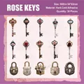 Vintage European floral key and lock stickers set for DIY scrapbooking, 30 pieces - Qiang Key