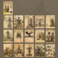 Gothic style scrapbooking paper set with vintage yellowed curse patterns for journals - Yellowing Curse / 30 Sheets