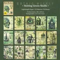 Set de papel decorativo Gothic Weekly con ilustraciones de calaveras en verde oscuro - Calavera Verde Podrida