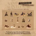 PET-Aufkleber-Set im Wasteland-Stil mit 15 Motiven aus Dünen und Ruinen für DIY-Journals - Dünen-Ödland