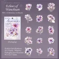 Lot de 15 autocollants fleurs PET violet aquarelle pour scrapbooking et DIY - Lumière Fluide