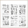 Autocollants en PET vintage avec typographie anglaise rétro noir et blanc pour DIY - Club des Titres