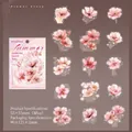 Autocollants fleurs PET roses et violets pour journaux DIY avec motifs floraux - Brassage de Fleurs Brumeux
