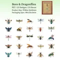 Set di adesivi in PET acquerello con api e libellule per scrapbooking e decori - Serie Esemplari di Insetti - Ape E Libellula 25Pz (5996293929590)