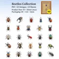 Set di 25 adesivi decorativi in PET con scarabei e cervi volanti per scrapbooking e fai da te - Serie Esemplari di Insetti - Coleottero 25Pz (5996293929591)