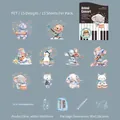 Animal concert PET stickers set featuring 15 unique hand-painted watercolor musical designs - Fantasy Music
