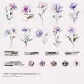 Vintage floral PET sticker set with 40 pieces of purple flower patterns and stamps - Garden of Mirage