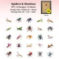 Adesivi in PET decorativi serie insetti ragno e mantide per scrapbooking e diari - Serie Esemplari di Insetti - Ragno E Mantide 25Pz (5996293929592)