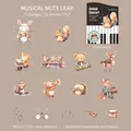 Set di 15 adesivi in PET concerto di animali acquerello per scrapbooking creativo - Note Saltellanti