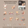 Set di 15 adesivi in PET concerto di animali acquerello per scrapbooking creativo - Note Saltellanti