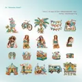 Bohemian Island Aufkleber-Set mit 20 Motiven für Sommer-Scrapbook-Dekoration - Böhmische Insel