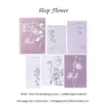 Lilafarbene florale Relieff-Notizkarten mit Silberfolie und Retro-Schreibwarendesign - Schlafende Blumen