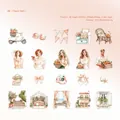 Peach Oath Stickerset mit 20 sommerlichen Scrapbooking Dekopapieren für Bastler - Pfirsich-Eid