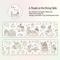 Twilight PET washi tape with cute summer dessert table and tiny characters design - Little People On The Table