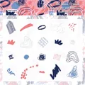 Pack de 20 pegatinas artísticas Pen Mark en PET con diseños abstractos para bricolaje - Marca de Pluma / Paquete de 20