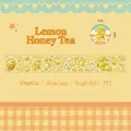 Nastro adesivo PET tema limone per scrapbooking, rotolo 50mm x 2m con motivi agrumi gialli - Tè al Limone e Miele