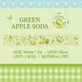 Green Apple Soda PET-tape met frisse fruitpatronen voor decoratie van DIY-dagboeken - Groene Appel Soda