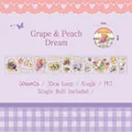 Nastro adesivo decorativo in PET con uva e pesche per fai da te e scrapbooking, 50mm x 2m - Sogno di Uva e Pesca