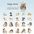 Cartoon girl and dog PET stickers pack for DIY planners, cute hand-drawn style decorations - Puppy