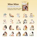 Cartoon kitten PET stickers 20pcs set for DIY scrapbooking and planners decoration - Kitten