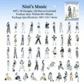 50pcs Nini’s Music PET stickers set with stylish fashion female character illustrations - Nini Music