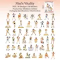 50pcs Nini's Vitality PET cartoon girl stickers for DIY scrapbooking and planners - Nini Vitality