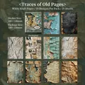 Retro aesthetic white kraft scrapbooking paper set with 10 vintage designs and 20 sheets - Old Book Traces