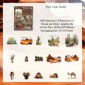 Nature landscape PET stickers set featuring desert dunes and wildlife scenery patterns - Vast Gobi