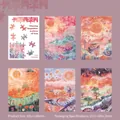 Rising Sun washi paper landscape stickers set of 5 sheets for DIY journaling decor - Sunrise East