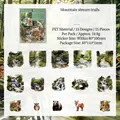 Natuurthema PET-stickerspakket met berglandschappen en diverse bosdieren motieven - Bergbeekpad
