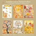 Autumn scenery washi sticker set with warm yellow landscape illustrations for DIY journals - Autumn Leaves Yellow