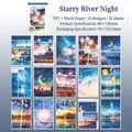 Adesivi washi PET Starry Night per scrapbooking fai-da-te con 15 motivi galassia e luna - Notte Stellata Galassia