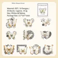 White Dream Forest PET Schmetterling Aufkleber, 20 Stück mit Spitzenmustern für DIY Journaling - Weißer Traumwald