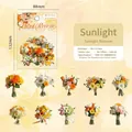 Blumen PET Aufkleber Set Sunlight Blossom Thema für Basteln und Planer 30 Stück - Sonnenlicht Blüte