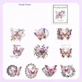 Purple Vision PET Aufkleber-Set mit Spitzen-Schmetterlingen für DIY Scrapbooking Deko - Lila Fantasie