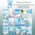 Set di 15 adesivi in PET Coast Surfing con motivi oceanici estivi per journaling - Onde Costiere