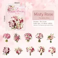 Misty Rose PET Blumenaufkleber 30er Set für DIY Journaling und Scrapbooking Deko - Nebelige Rose