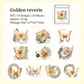 Goldenes Spitzen-Schmetterling PET-Sticker-Set 20 Stück für DIY Journaling und Deko - Goldene Träumerei