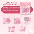 Floral PET stickers with silver laser foil finish and romantic watercolor pink designs - Flower Water Pink